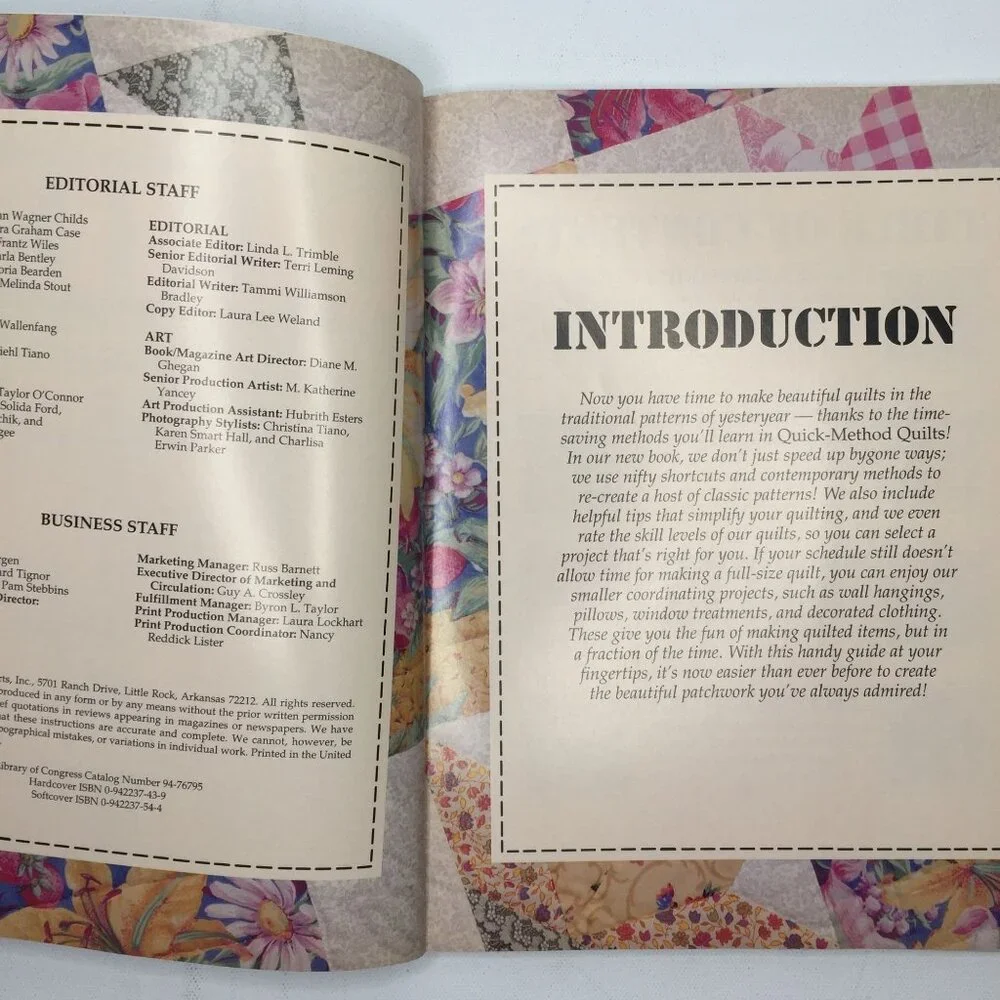 Leisure Arts Quick-Method Quilts Book Quilting Sewing Diagrams Patterns Designs